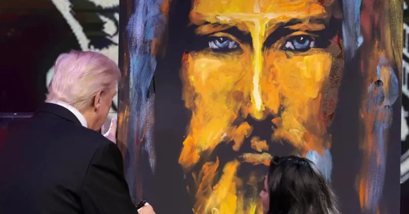 10 dəqiqəyə çəkilən tablo 3 milyon dollara satıldı Trampın Yeni ili Fotolar