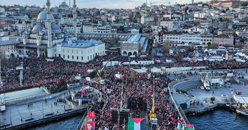 Türkiyədə Fələstinə dəstək üçün 520 min nəfər Qalata körpüsündə toplaşıb FOTOLENT