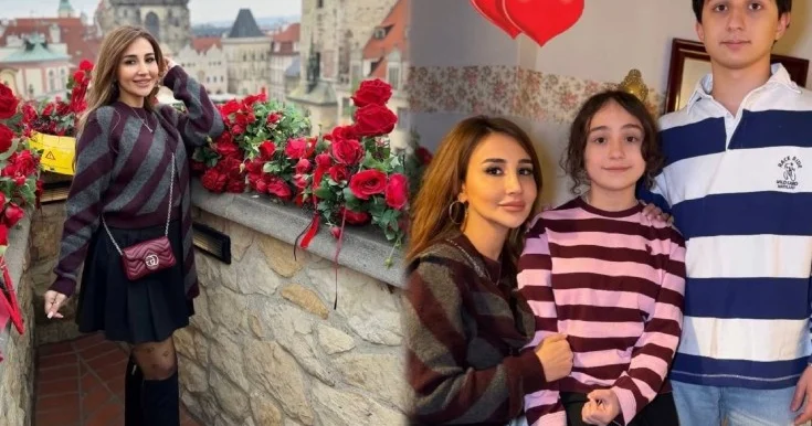 Oğlunun 18 yaşını Praqada qeyd etdi Fotolar