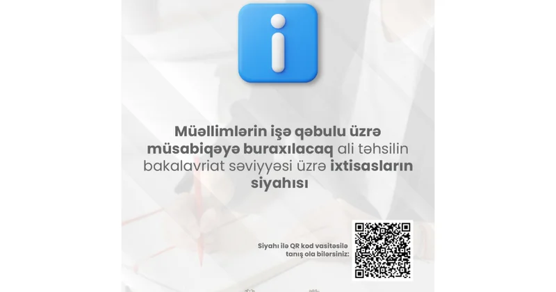 MİQ üzrə müsabiqəyə buraxılacaq qeyri pedaqoji ixtisasların siyahısı müəyyənləşib
