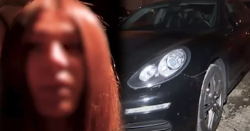 Пьяная рыжая бестия на Porsche В Баку задержана автохулиганка / ВИДЕО