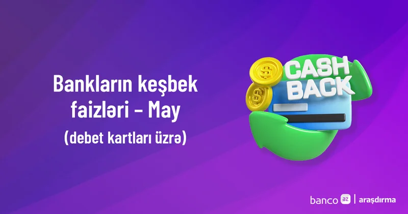 Bankların debet kartları üzrə keşbek faizləri May 2025