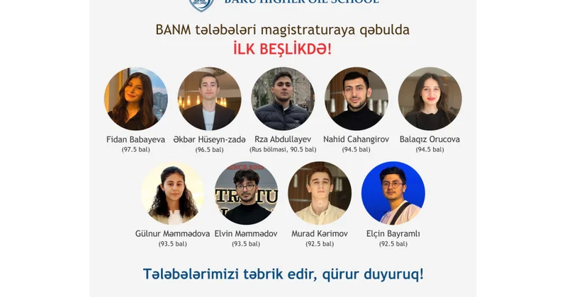 BANM tələbələri magistraturaya qəbulda ilk beşlikdə