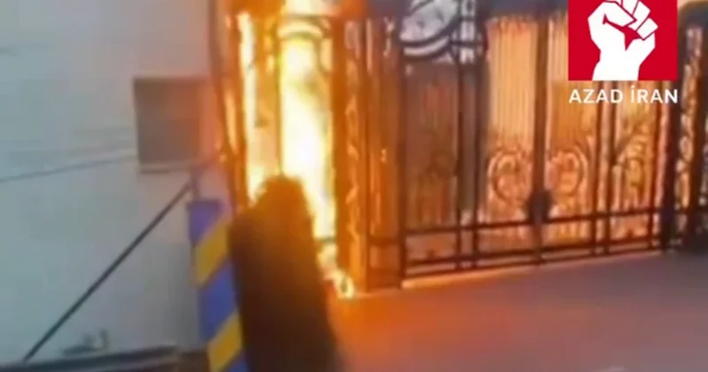 İranın İsveçdəki səfirliyi qarşısında yanğın törədilib