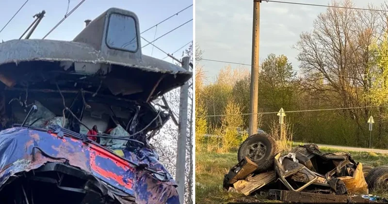 В Украине поезд сошел с рельсов после ДТП на переезде, двое погибших
