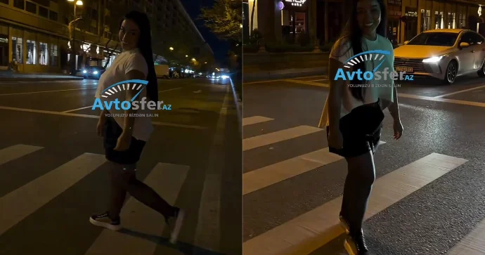 Bloger prospektdəki piyada keçidini podiuma çevirdi, tənqid olundu VİDEO