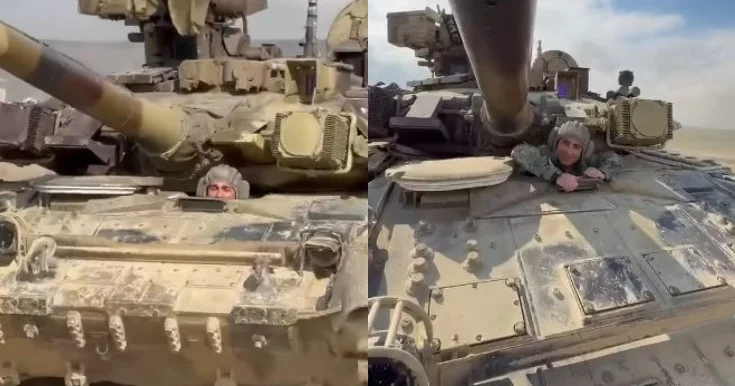 Rafael İskəndərov tank sürdü Video
