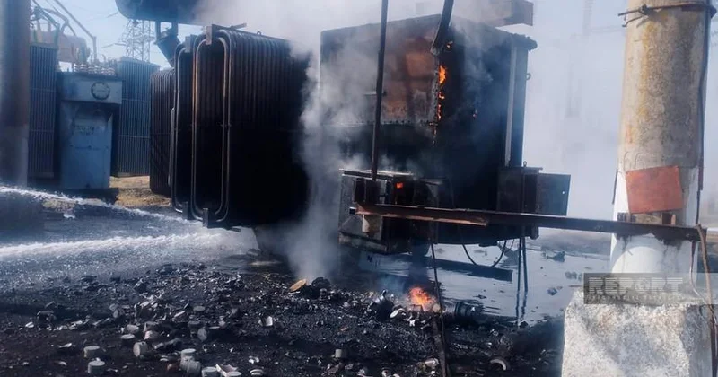 Ucarın elektrik yarımstansiyasında yanğın olub, bir sıra kəndlər işıqsız qalıb FOTO