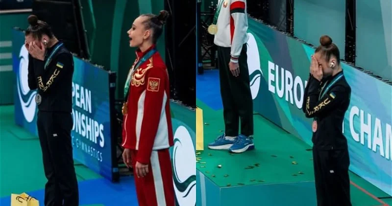 Ukraynalı gimnastlar Rusiya himninə belə reaksiya verdilər VİDEO