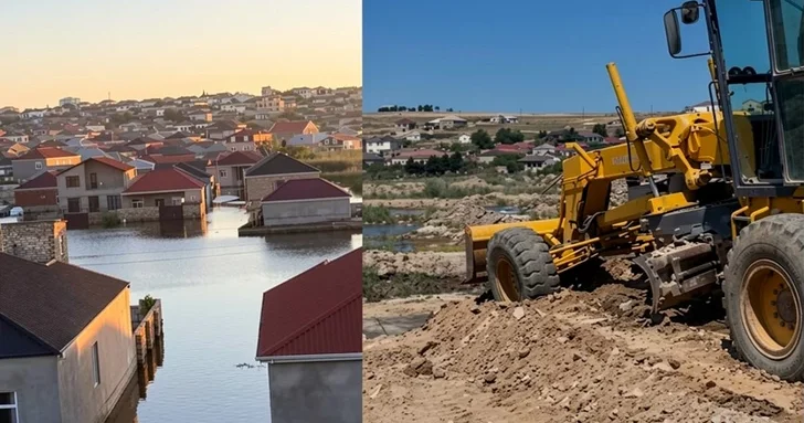 Прорыв дамбы в Абшеронском районе привёл к затоплению жилых домов