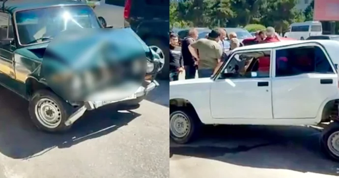 Sumqayıtda qəza: İki “VAZ” toqquşaraq sıradan çıxdı VİDEO