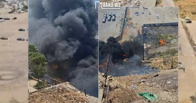 Maşın Bazarının yaxınlığında YANĞIN BAŞLAYIB
