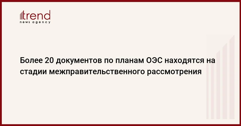 Более 20 документов по планам ОЭС находятся на стадии межправительственного рассмотрения