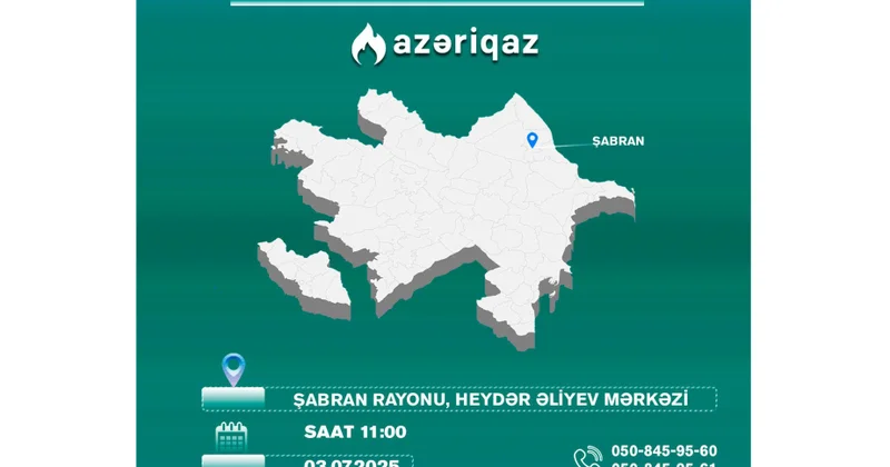 “Azəriqaz” İB rəhbərliyi Şabranda sakinlərin müraciətlərini dinləyəcək