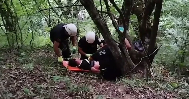 В Габале спасен человек, упавший в труднодоступной горной местности