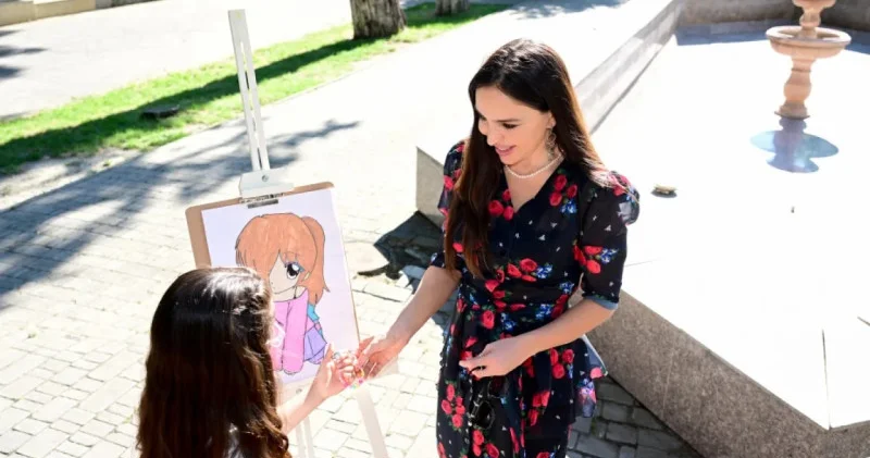 Leyla Əliyeva Məhəmməd Füzuli adına parkdakı işlərlə tanış oldu FOTOLAR