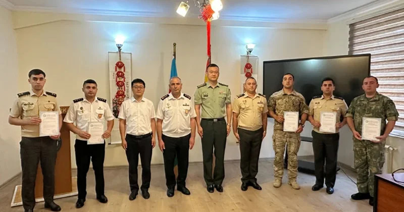 Azərbaycan Çin hərbi təhsil əməkdaşlığı çərçivəsində Çin dili kursunun buraxılışı olub FOTO