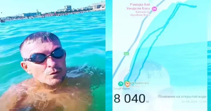 Şıxov Bibiheybət Şıxov: birdəfəyə 8 km və 3 saat üzdü VİDEO