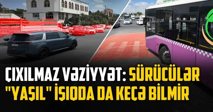 Sürücülərə və piyadalara çətinlik yaradan yol kəsişməsi VİDEO