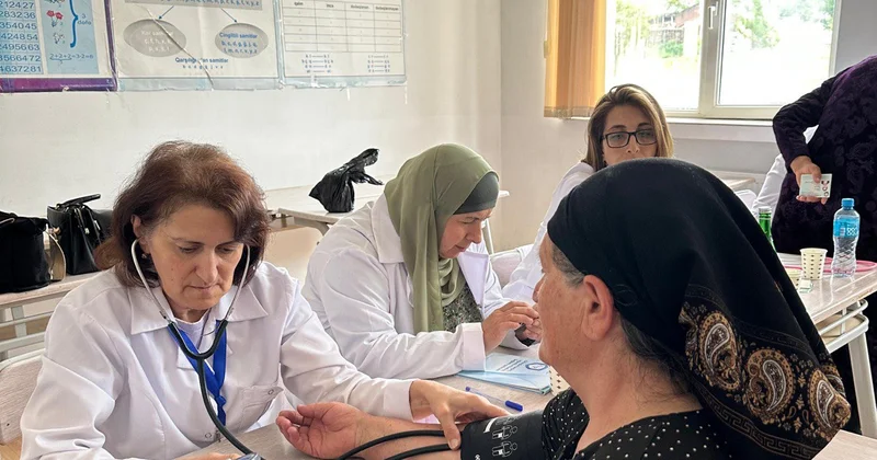 Qusarın Gican kəndində səyyar tibbi xidmət təşkil olundu FOTO
