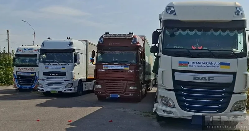 Azərbaycandan göndərilən humanitar yardım Ukraynaya çatdı FOTO