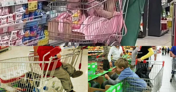 Market arabalarına minib, video çəkənlər Özbaşınalıq ayaq açıb yeriyir, gigiyena pozulur