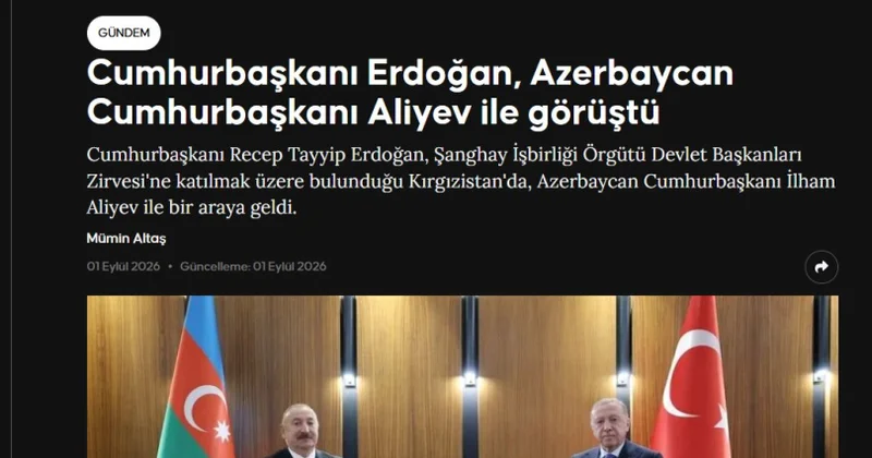 Türkiyə mediası Azərbaycan və Türkiyə prezidentlərinin Bişkek görüşünü geniş işıqlandırıb