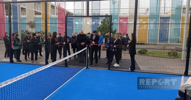 Su İdman Sarayında padel tennis kortunun açılışı olub FOTO