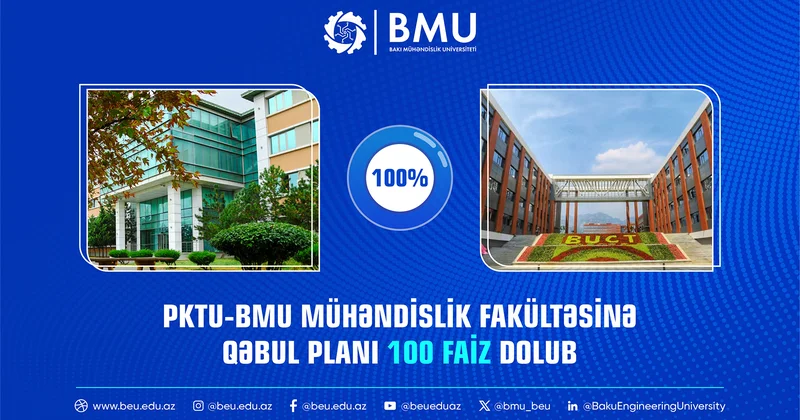 PKTU BMU Mühəndislik fakültəsinə qəbul planı 100 faiz dolub