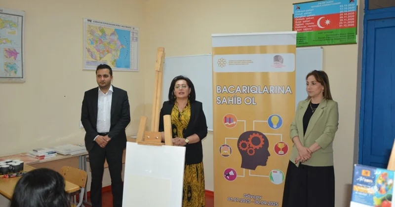 Göyçayda xüsusi qayğıya ehtiyacı olan şəxslər üçün rəssamlıq təlimləri başa çatıb FOTOLAR