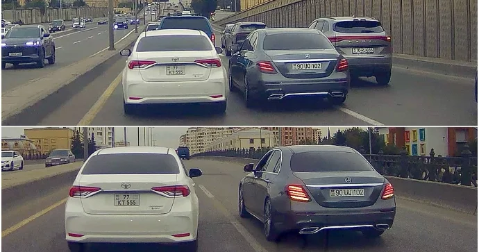 Ziya Bünyadovda “Mercedes”lə “oyun çıxaran” sürücü görün nələr etdi VİDEO