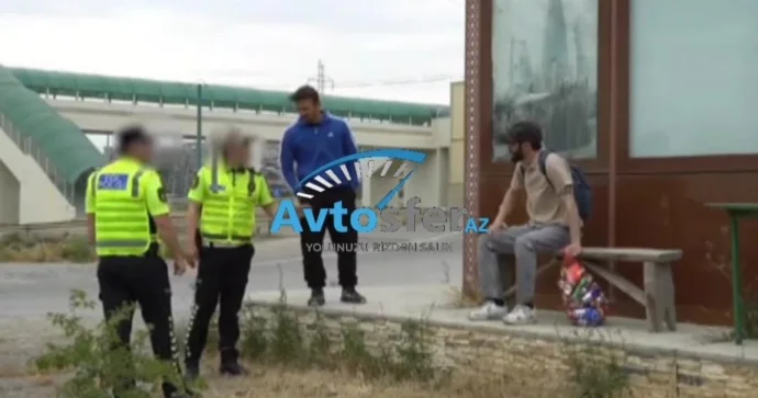 Yol polisi blogerlərin sosial ekspermentinə tuş gəldi ANBAAN VİDEO