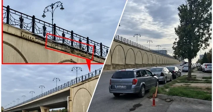 Состояние облицовки моста в Баку вызывает тревогу у граждан