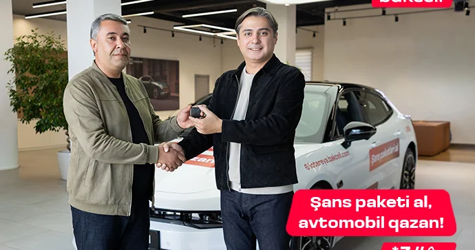 Meqa uduş! 4 cü qalib lüks avtomobil açarını təhvil aldı!