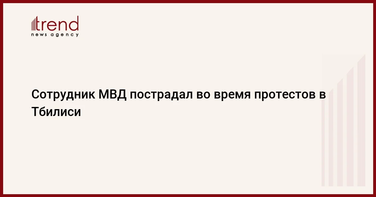 Сотрудник МВД пострадал во время протестов в Тбилиси