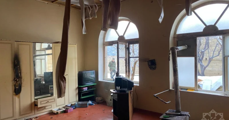 Şamaxıda yaşayış evində partlayış baş verib VİDEO