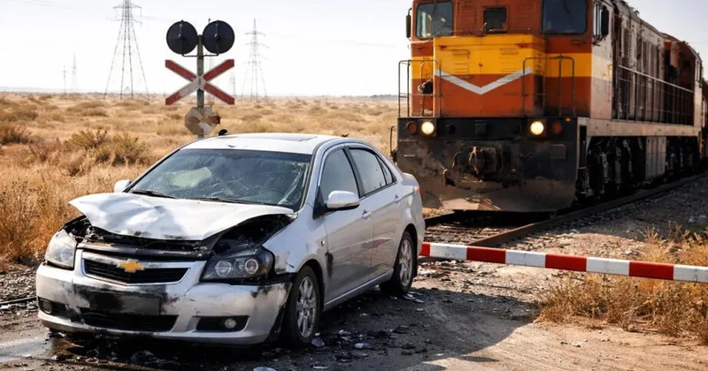 В Актау легковушка столкнулась с тепловозом