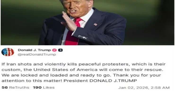 Trampdan İran xalqına dəstək: Əgər İran dinc etirazçıları zorakılıqla öldürərsə...