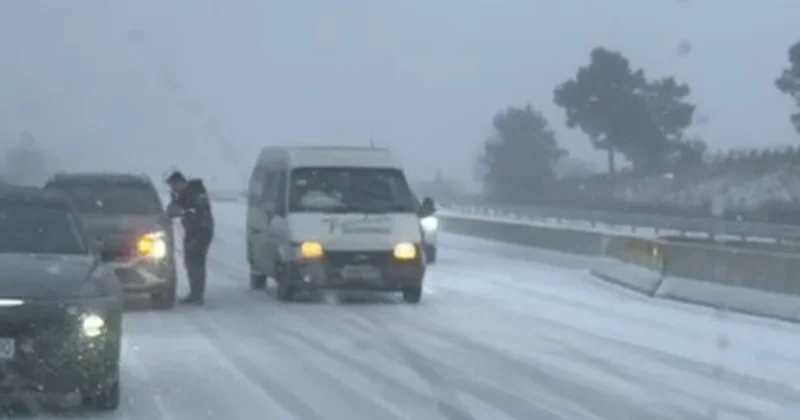Bakı Şamaxı yolunda hərəkət çətinləşdi Video