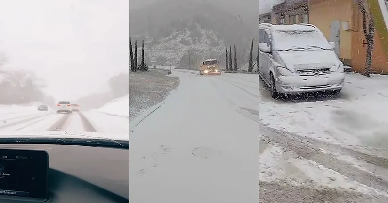 Ölkənin müxtəlif yerlərinə yağan qar sürücülərə çətinlik yaradır: YOLLAR BUZ BAĞLAYIB VİDEO