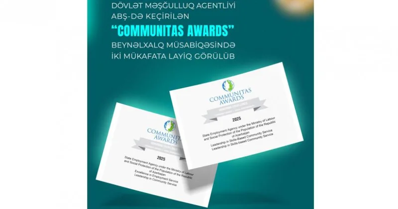 Dövlət Məşğulluq Agentliyi beynəlxalq müsabiqədə iki mükafata layiq görülüb