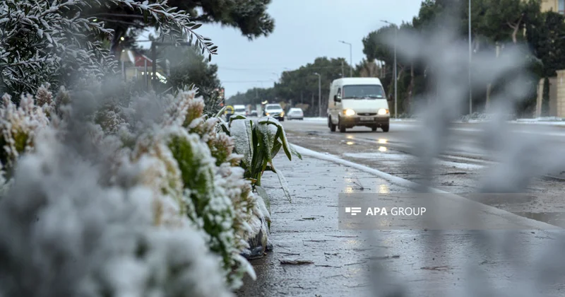 Bəzi rayonlarda qar yağır, küləkli hava şəraiti davam edir