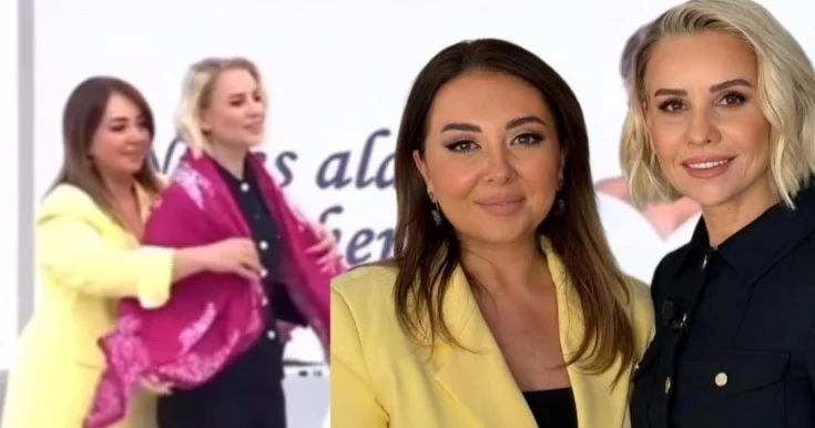 Lalə Azərtaş Esra Erola kəlağayı hədiyyə etdi Video