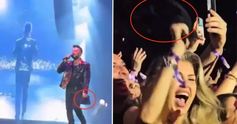 Tarkan konsertində tərli dəsmalını ona verdi VİDEO