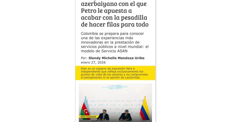 Колумбийская пресса о модели ASAN xidmət