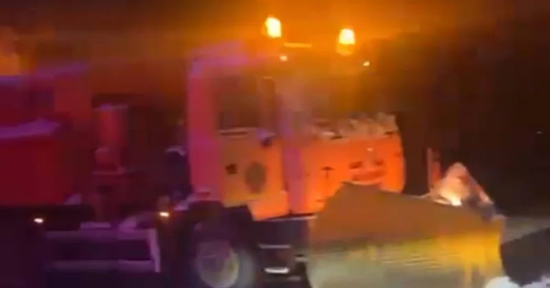 Muğanlı İsmayıllı yolu buz bağladı VİDEO