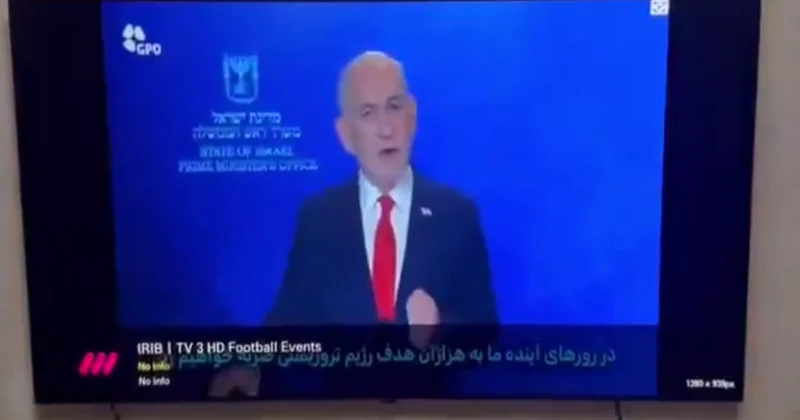 İran dövlət televiziyasına KİBERHÜCUM Netanyahunun müraciəti YAYIMLANDI VİDEO