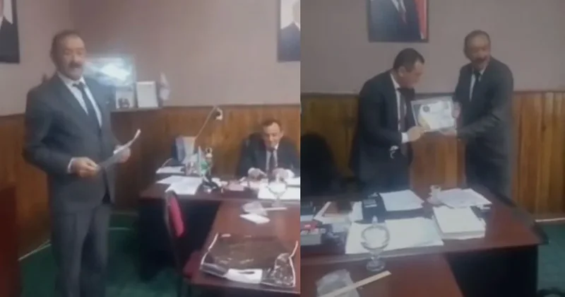 Gədəbəydə məmura müəmmalı mükafat təqdim olundu VİDEO