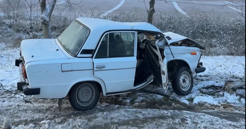 Bakı Şamaxı Yevlax yolunun bəzi hissələri buz bağlayıb FOTOLAR