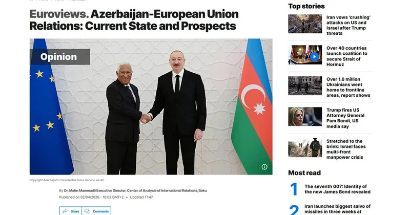 Euronews : Regiondakı hadisələr fonunda Azərbaycan Aİ tərəfdaşlığı möhkəmlənir
